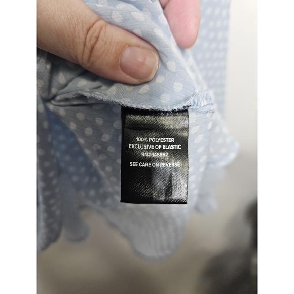 Torrid Blue Polka Dot Long Sleeve Ruffle Tunic Dress Size 1 1X Babydoll Boho - Picture 4 of 7